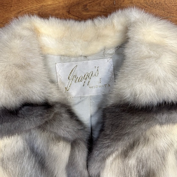 Vintage 1960's 60's White / Gray Mink Coat / Jacket / Convertible Vest S M - Picture 6 of 14